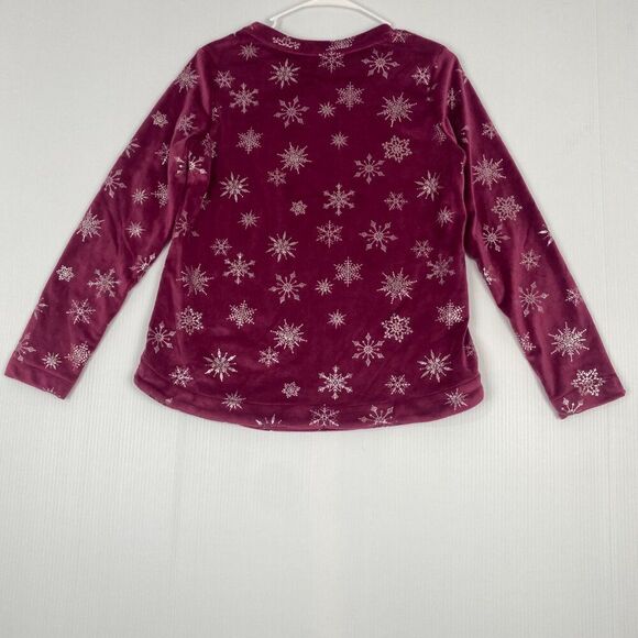 Emily Daniels Woman Snowflake Long Sleeved T Shirt Purple Small Sweatshirt new - Picture 16 of 16